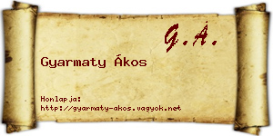 Gyarmaty Ákos névjegykártya